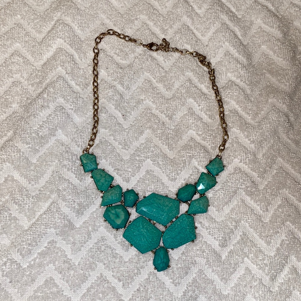 Aqua blue statement necklace